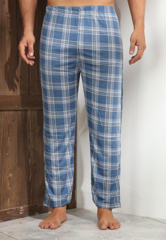 Pantaloni de Pijama ,Big Size ,Barbati,Culoare Albastru cu Gri ,Engros